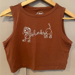 Brown Slinky Dog Crop Top